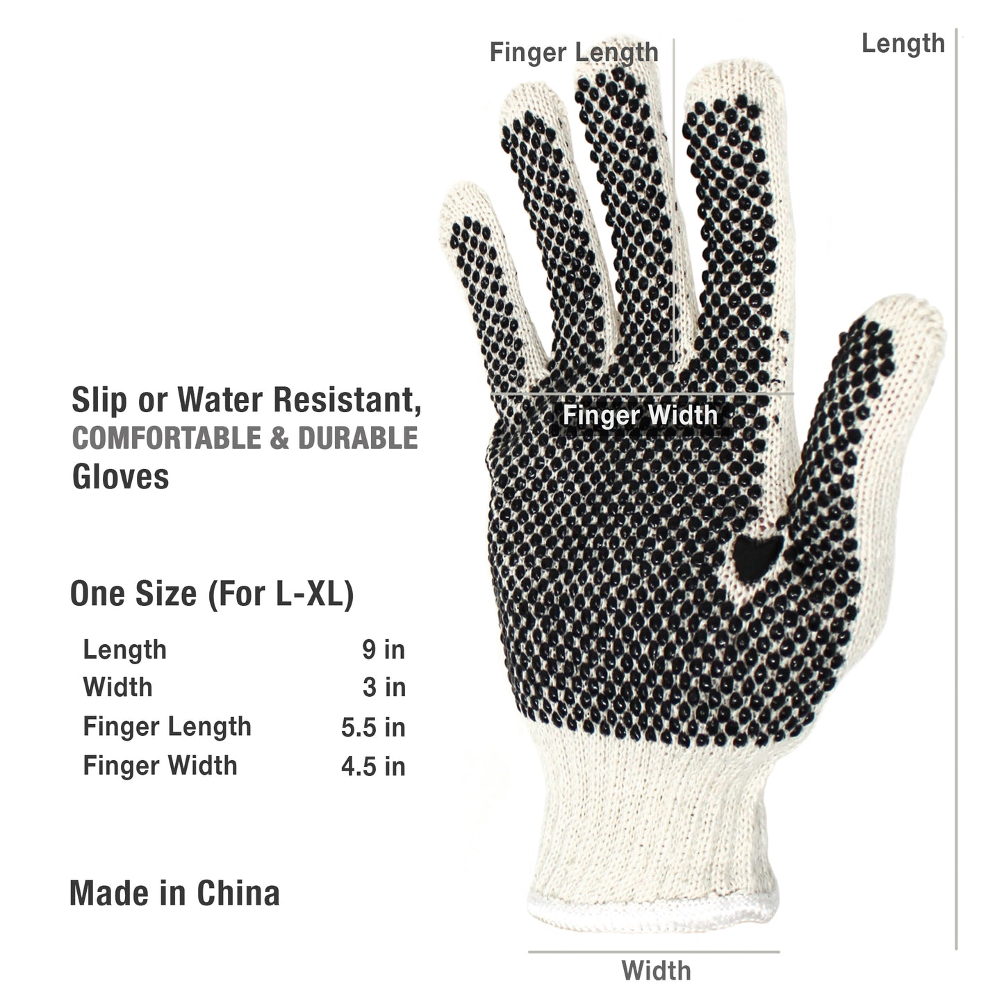 Jumuk Supplies Latex Dot Coated Knit Safety Working Gloves - 12 Pairs