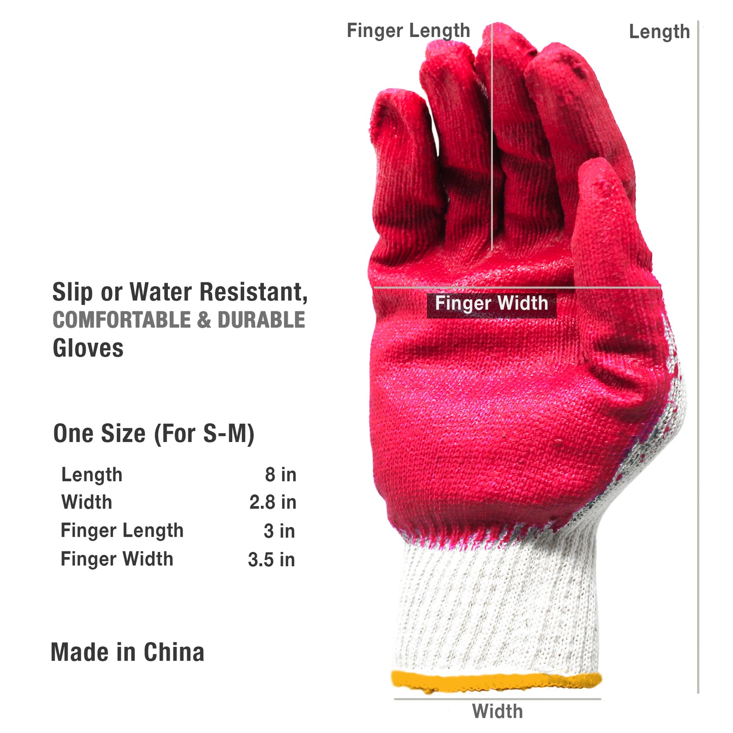 Jumuk Supplies Latex Palm Coated Knit Safety Working Gloves - 50 Pairs