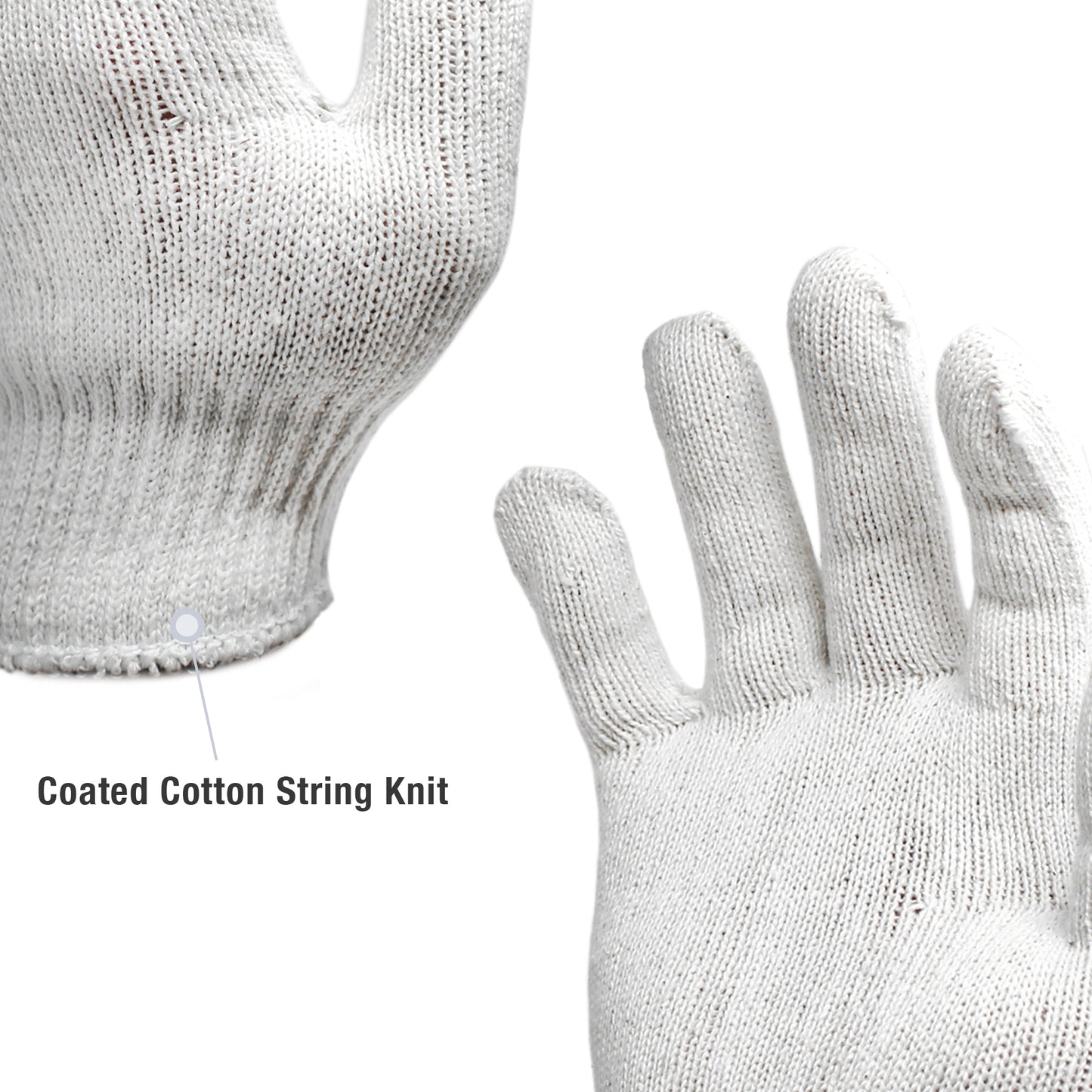 Jumuk Supplies White String Knit Working Gloves S/M- 100 Pairs