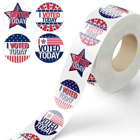 Assorted Patriotic 1.5" Large Round Stickers 500PC/Roll