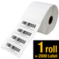 2 5/8" X 1” Direct Thermal Labels - 1 Roll (2000 Per Roll)