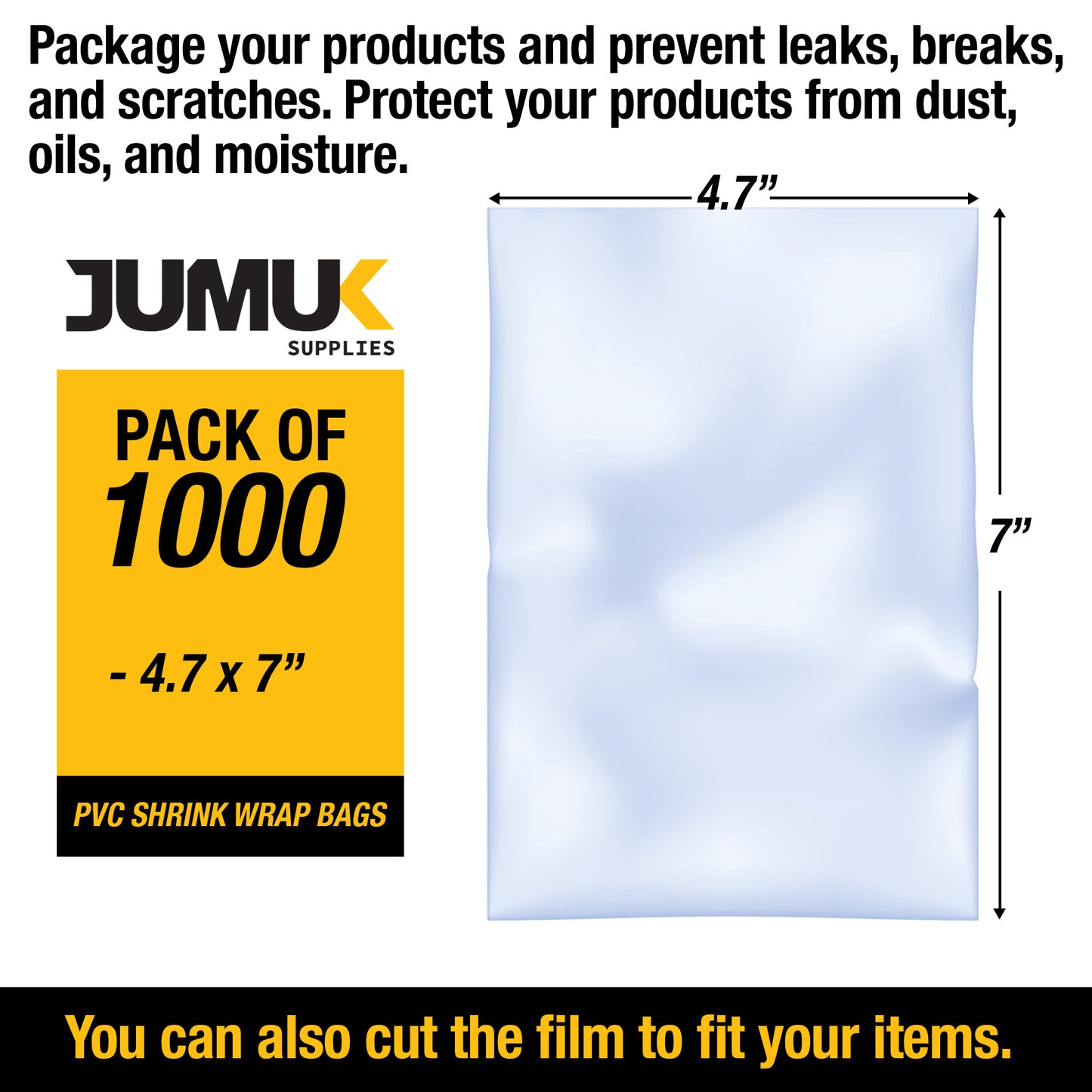 PVC Hear Shrink Film Wrap 4.7" x 7" (12cmx18cm) - 1000PC