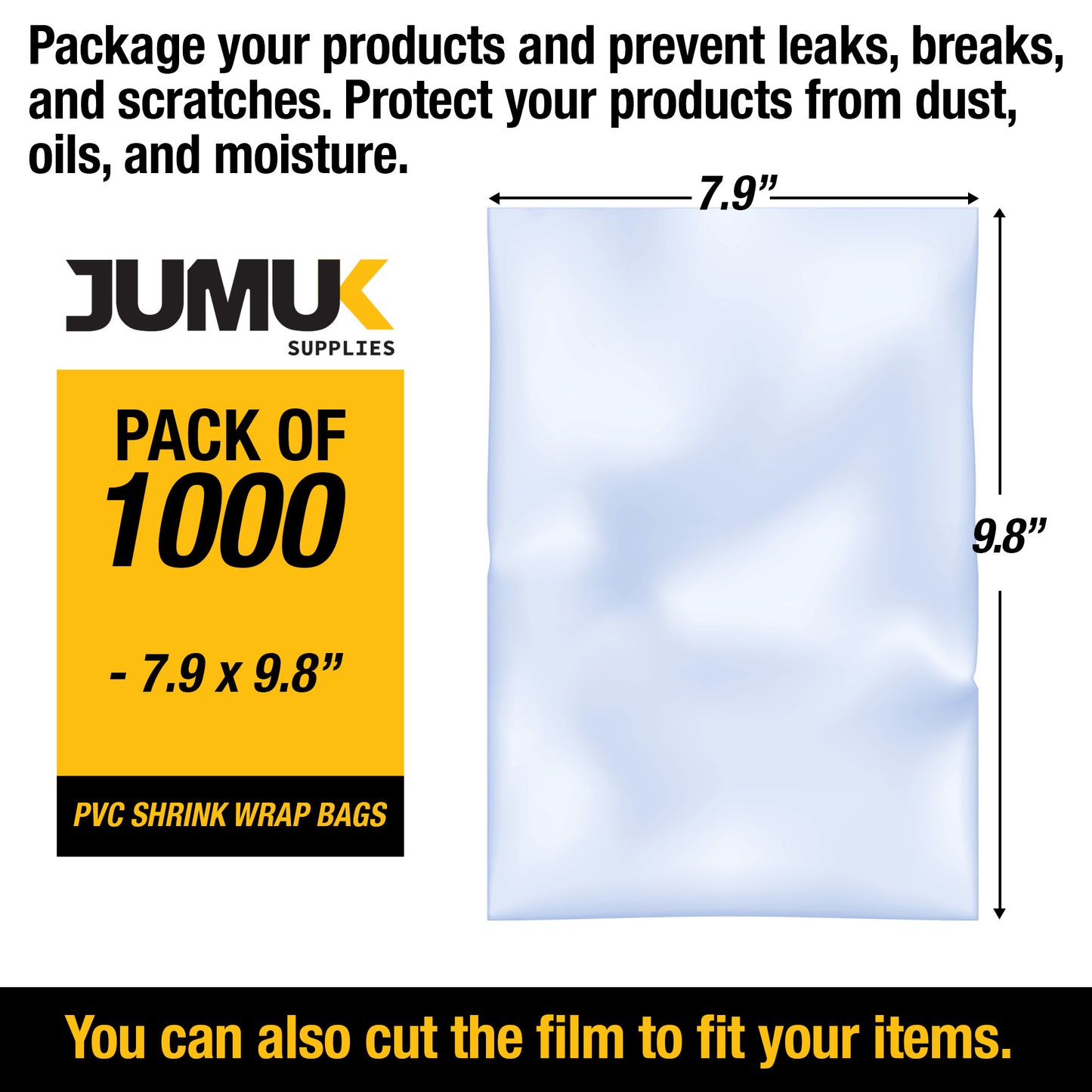 PVC Hear Shrink Film Wrap 7.9" x 9.8" (20cmx25cm) - 1000PC