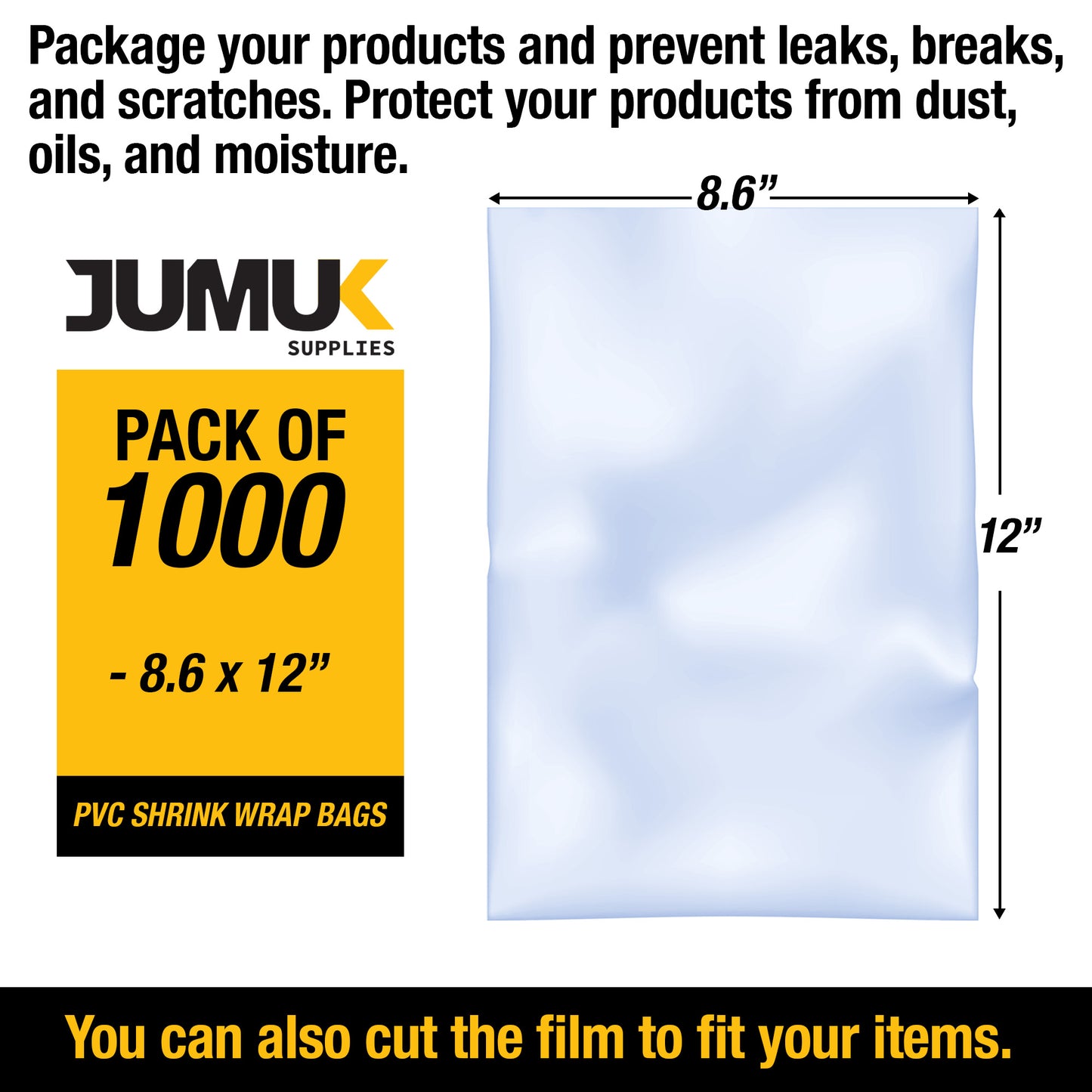 PVC Hear Shrink Film Wrap 8.6" x 12" (22cmx30cm) - 1000PC