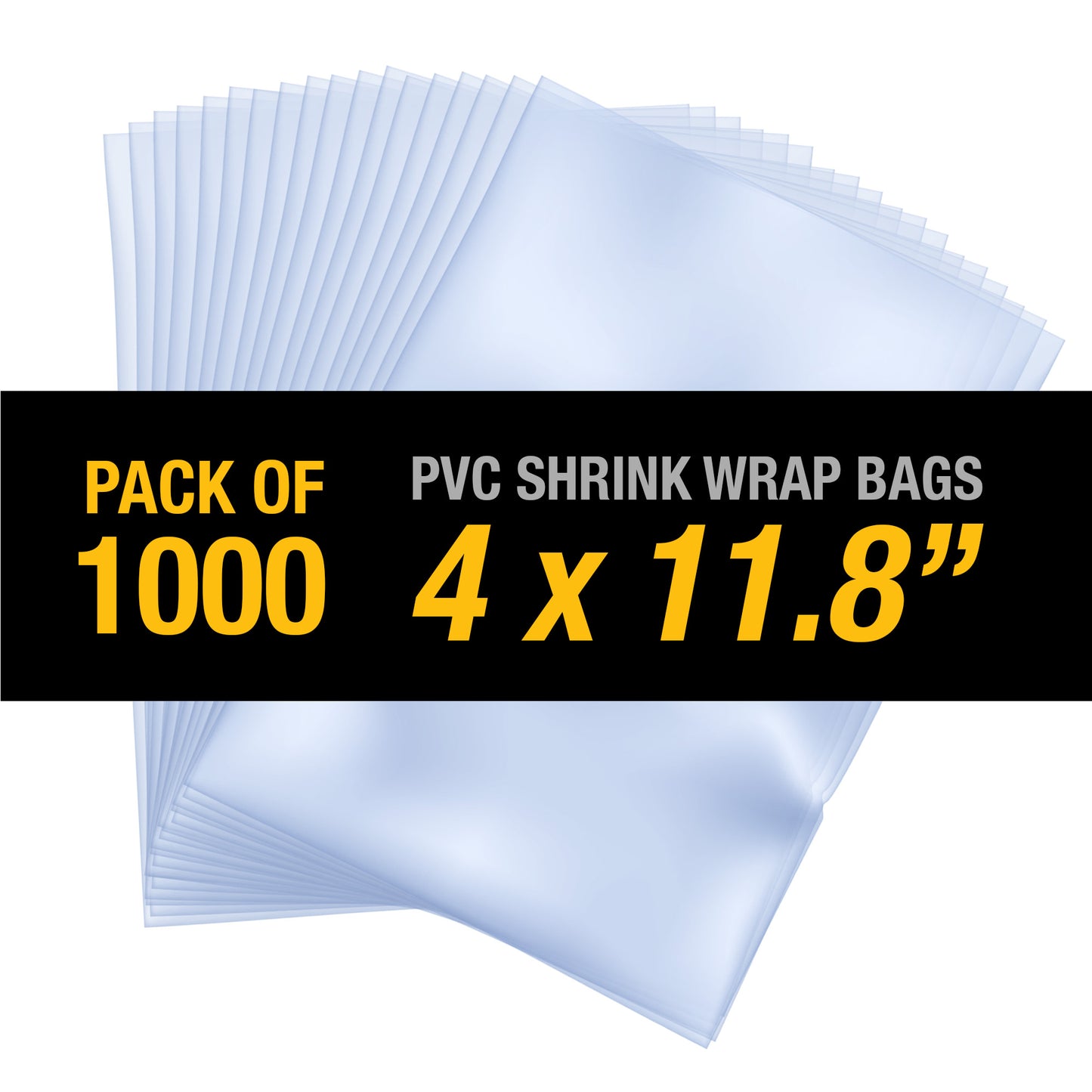 PVC Hear Shrink Film Wrap 4" x 11.8" (10cmx30cm) - 1000PC