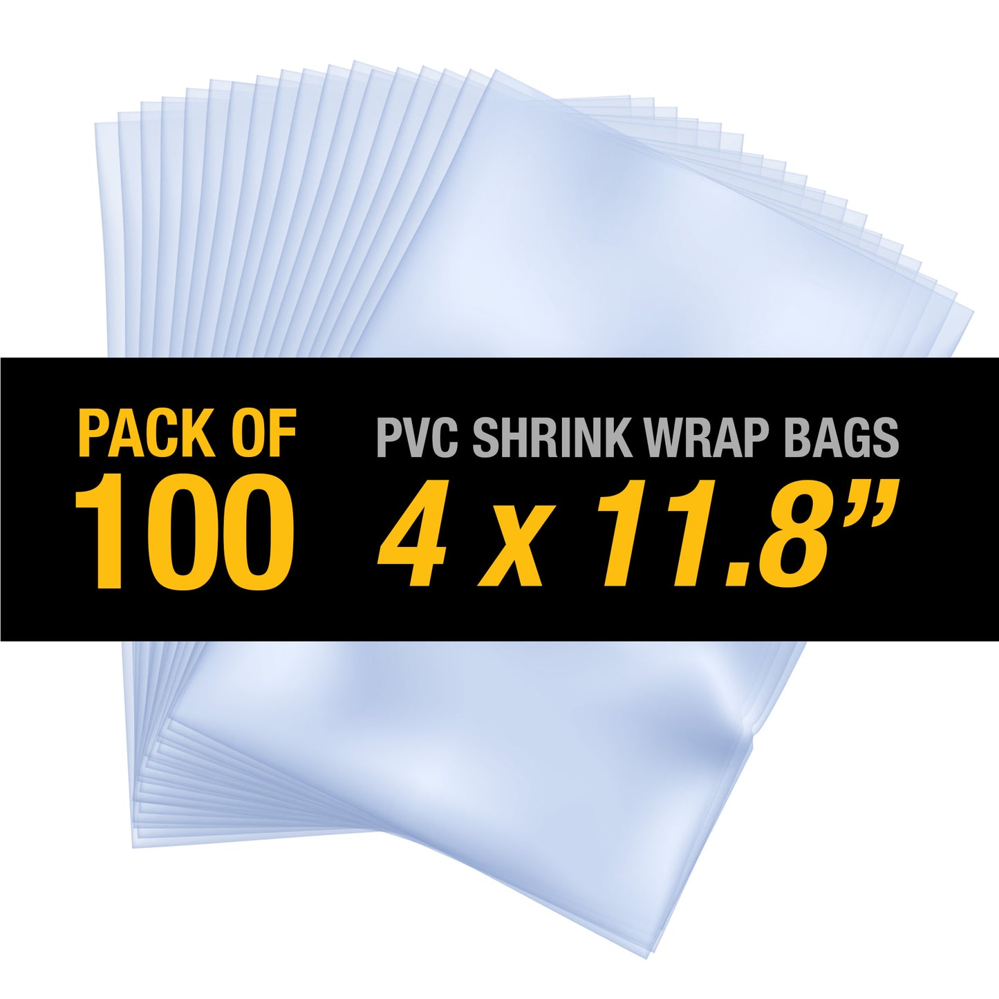 PVC Hear Shrink Film Wrap 4" x 11.8" (10cmx30cm) - 100PC