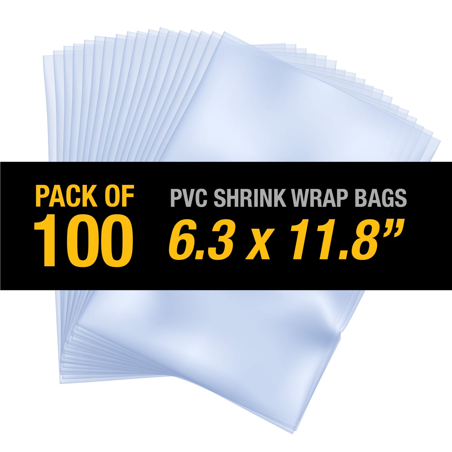 PVC Hear Shrink Film Wrap 6.3" x 11.8" (16cmx30cm) - 100PC