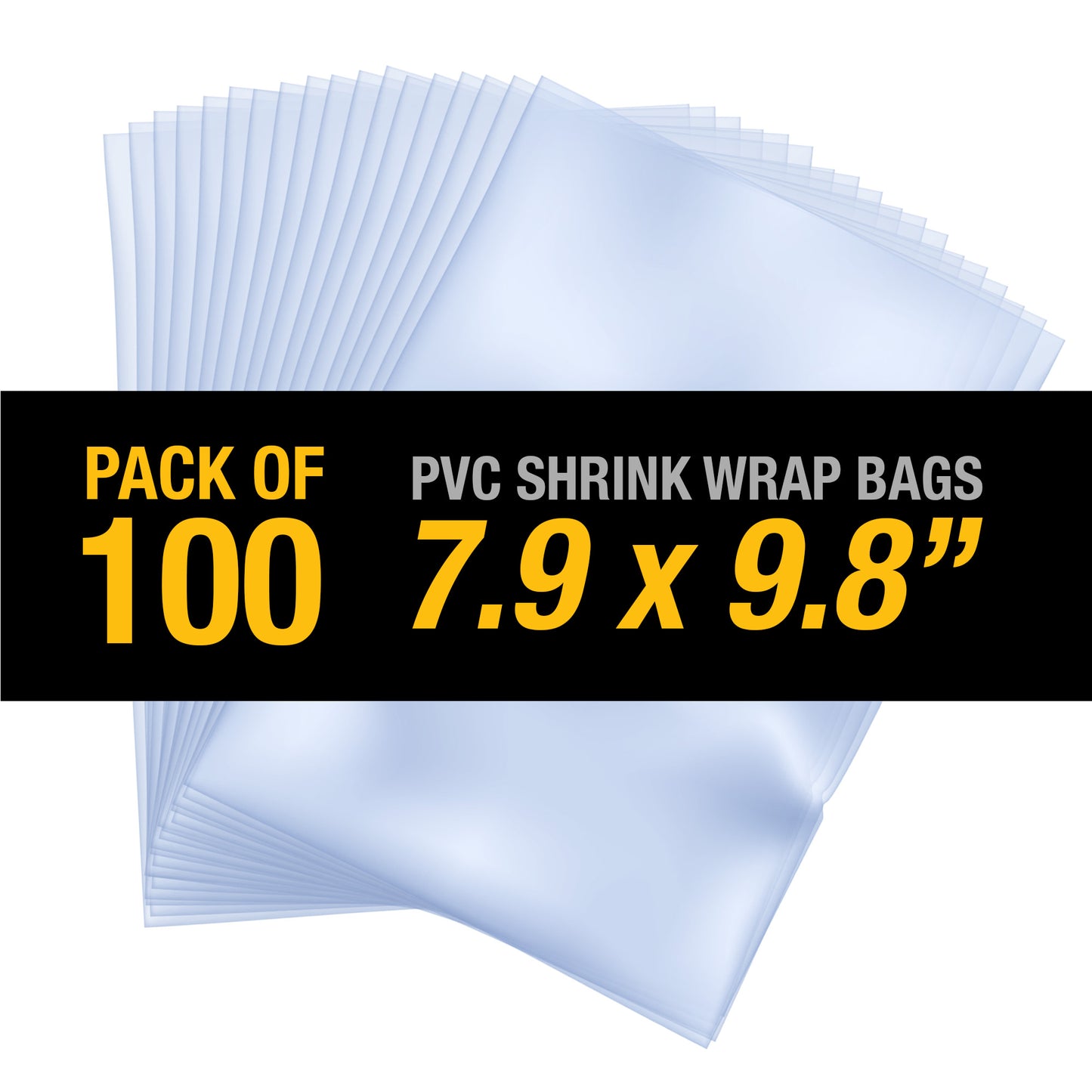 PVC Hear Shrink Film Wrap 7.9" x 9.8" (20cmx25cm) - 100PC