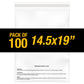 100PC 1.5 Mil 14.5"x19" Clear Poly Bags with Suffocation Warning