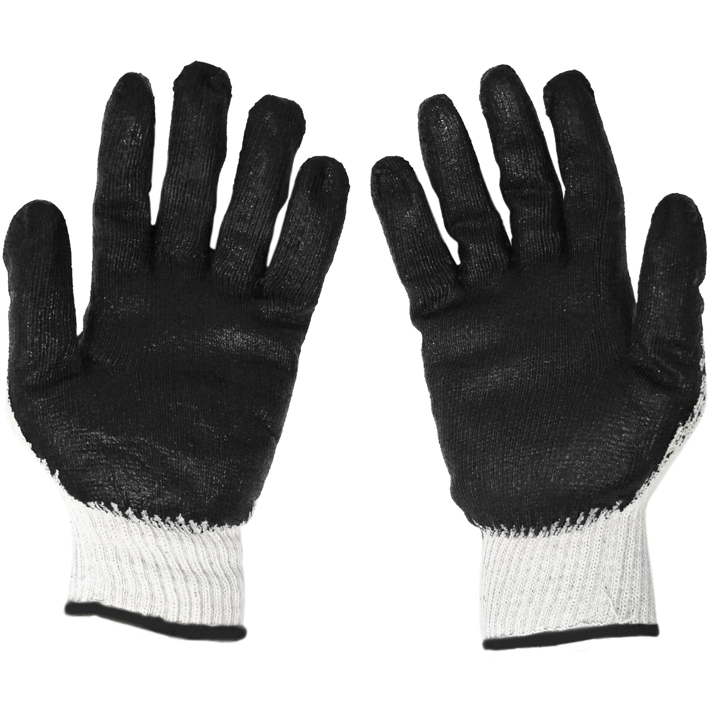 Jumuk Supplies Black Latex Palm Coated Knit Safety Working Gloves L/XL - 100 Pairs