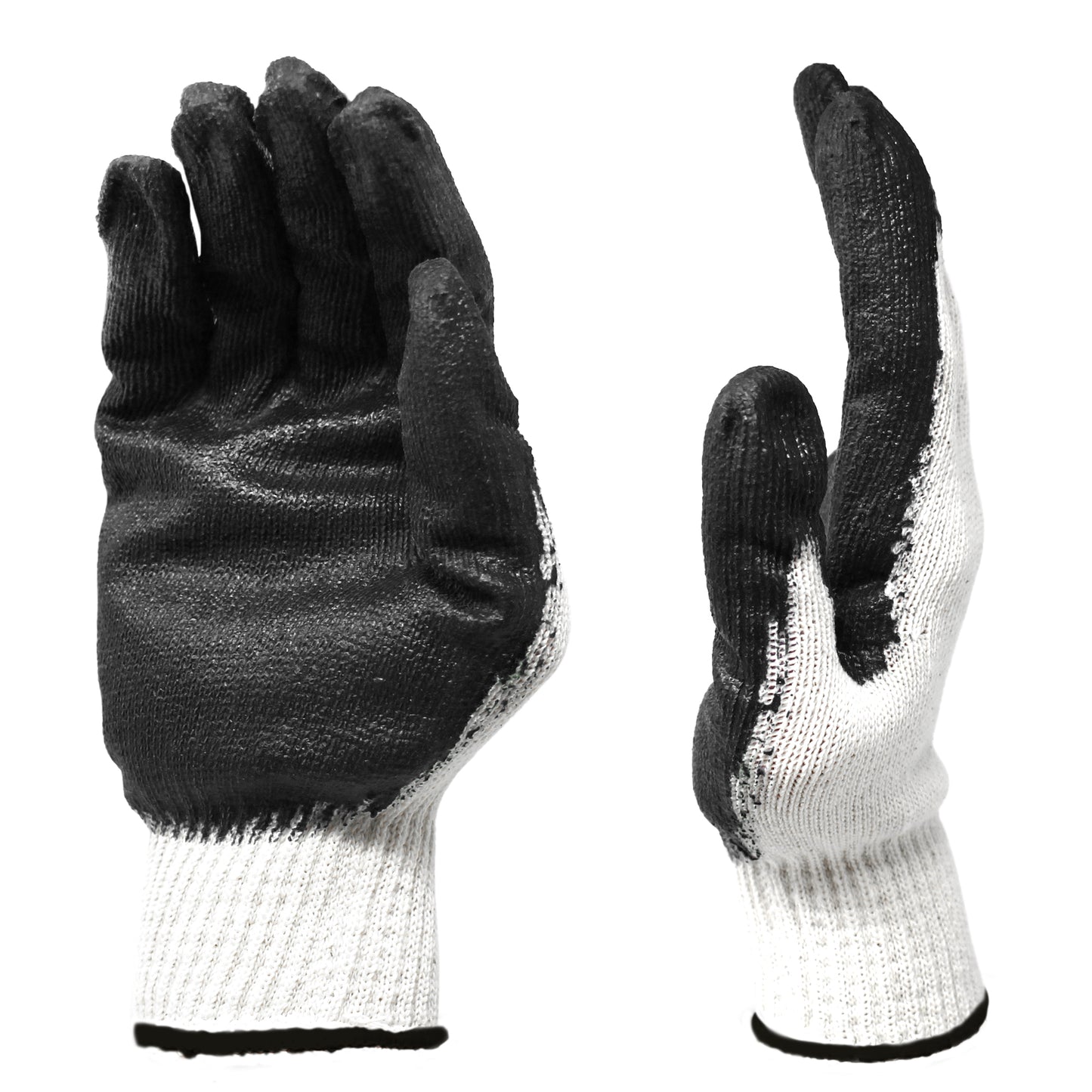 Jumuk Supplies Black Latex Palm Coated Knit Safety Working Gloves L/XL - 100 Pairs