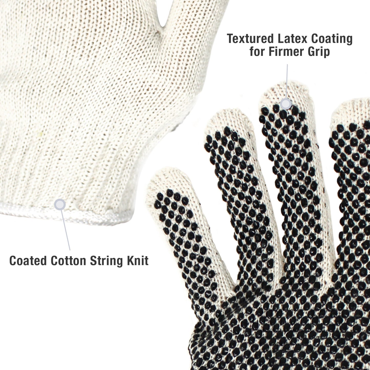 Jumuk Supplies Latex Dot Coated Knit Safety Working Gloves - 100 Pairs