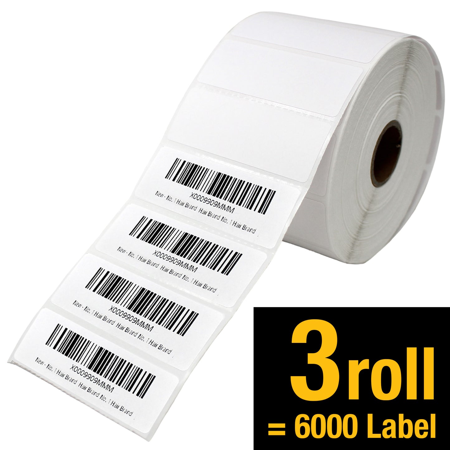 2 5/8" X 1” Direct Thermal Labels - 3 Roll (6000 Per Roll)