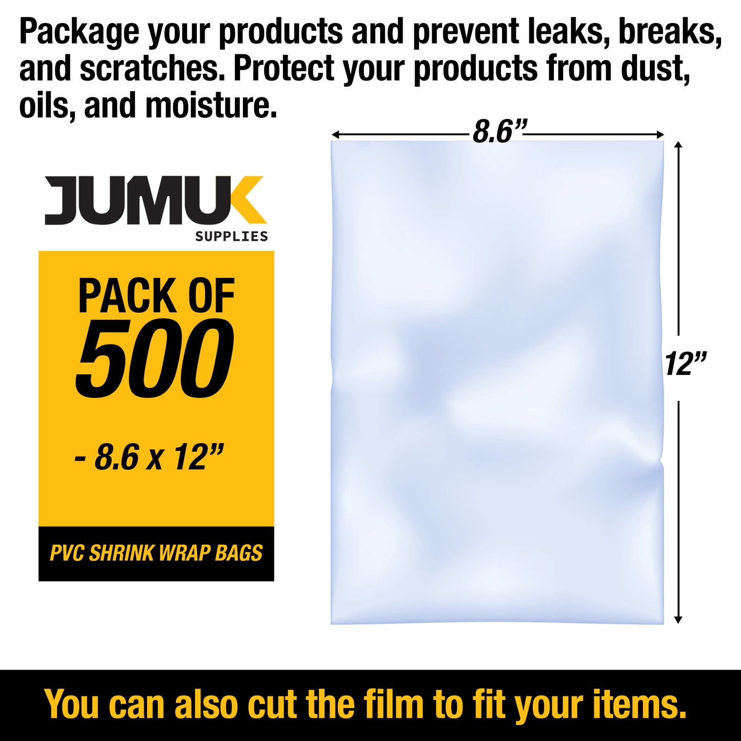 PVC Hear Shrink Film Wrap 8.6" x 12" (22cmx30cm) - 500PC