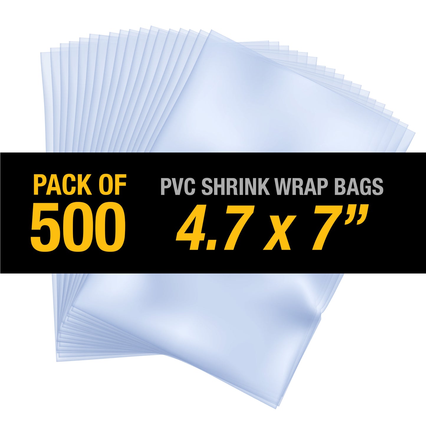 PVC Hear Shrink Film Wrap 4.7" x 7" (12cmx18cm) - 500PC