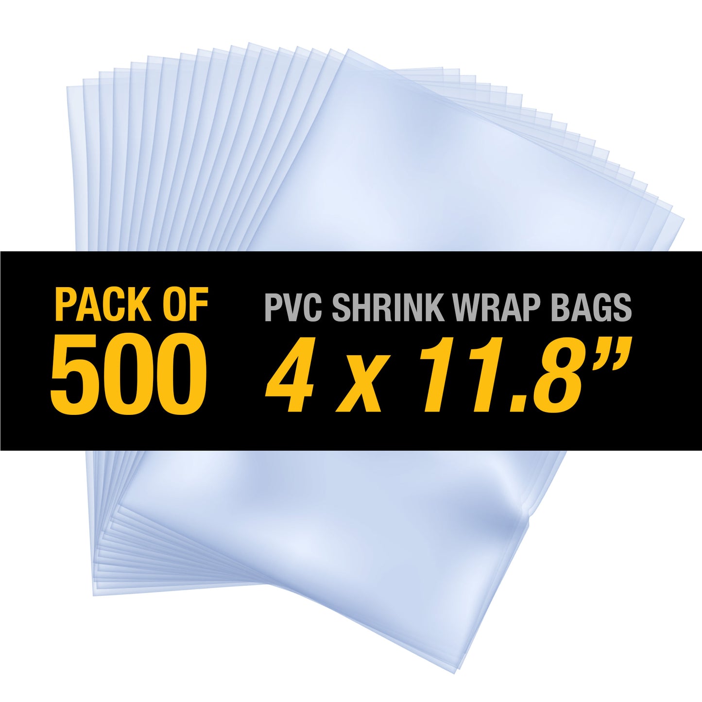 PVC Hear Shrink Film Wrap 4" x 11.8" (10cmx30cm) - 500PC