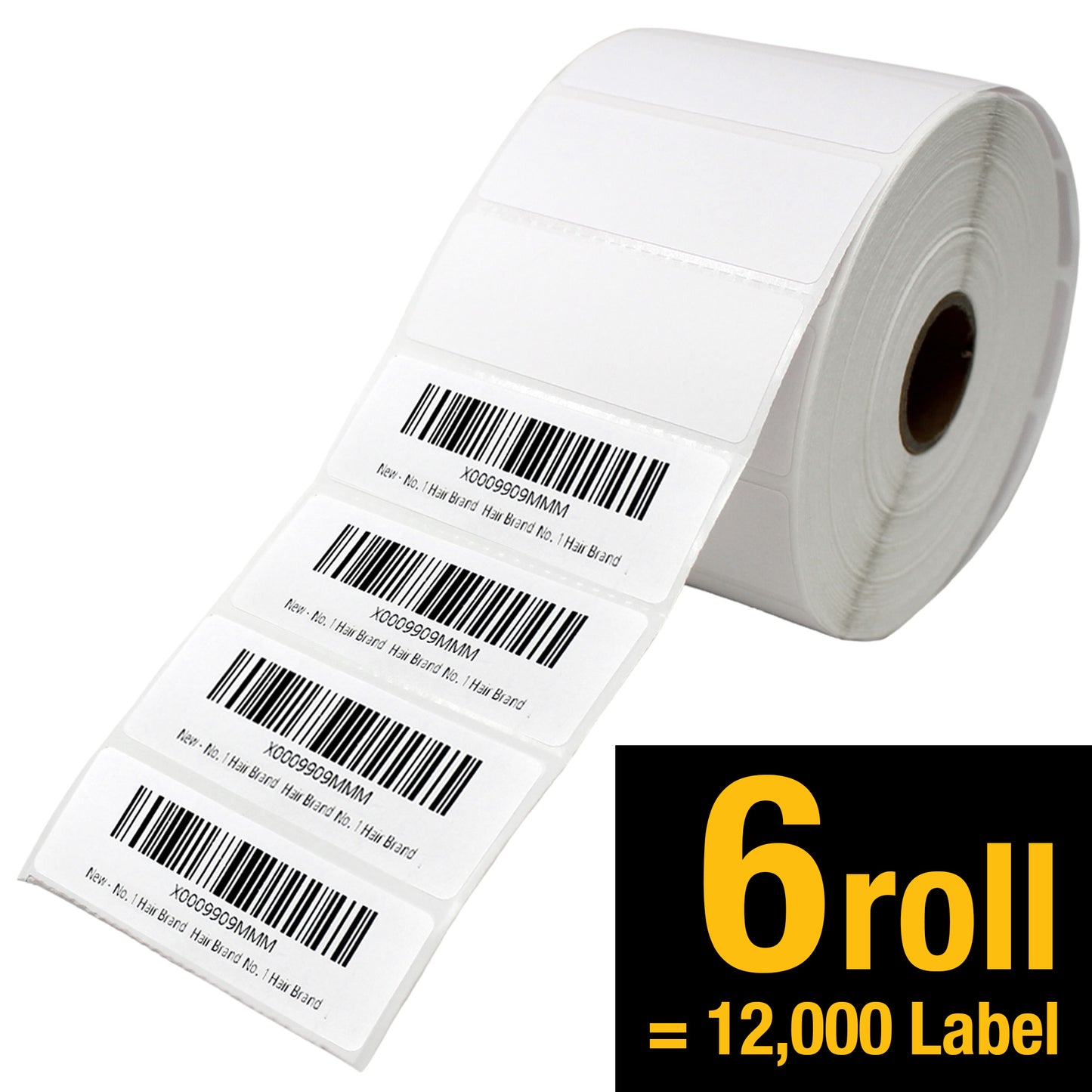 2 5/8" X 1” Direct Thermal Labels - 6 Roll (12000 Per Roll)