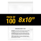 100PC 1.5 Mil 8"x10" Clear Poly Bags with Suffocation Warning