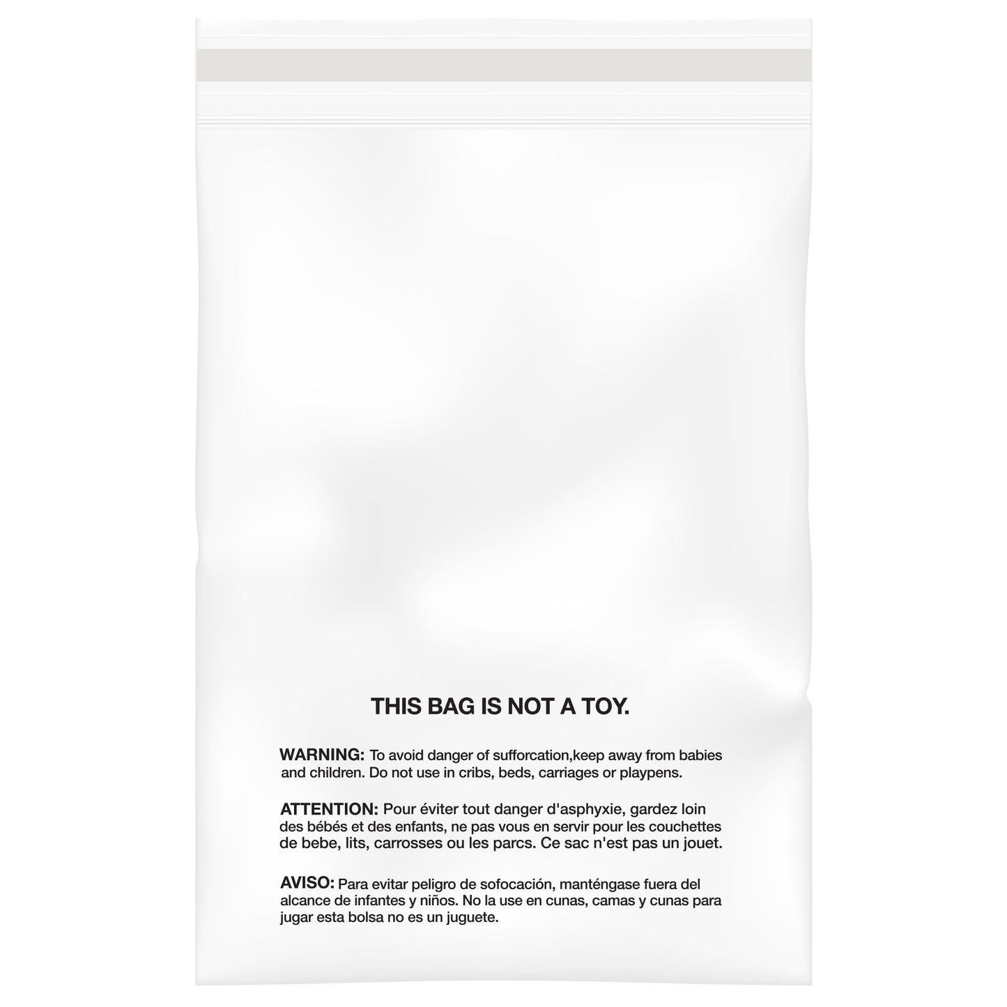 100PC 1.5 Mil 8"x10" Clear Poly Bags with Suffocation Warning