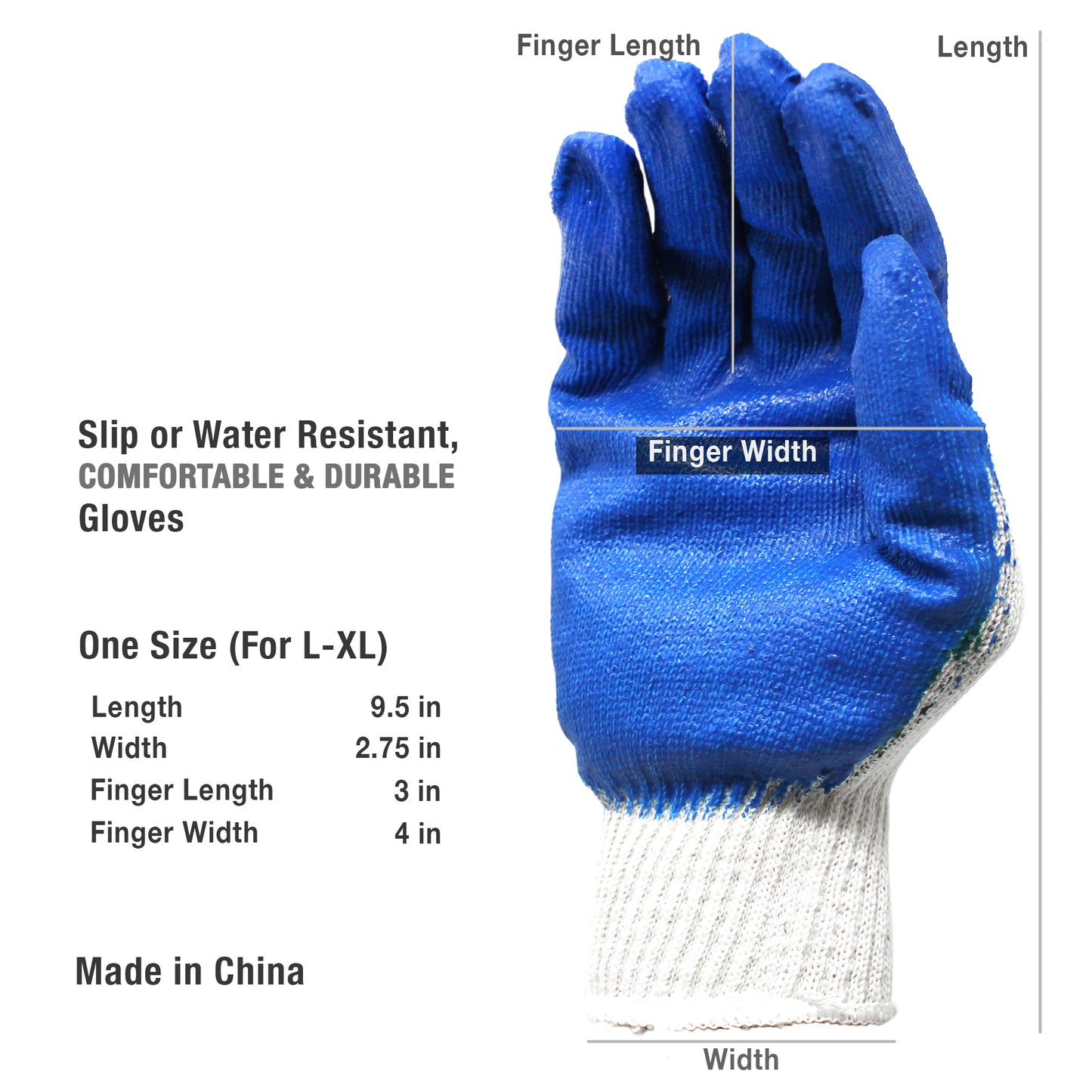 [BULK] Jumuk Supplies Blue Latex Palm Coated Knit Safety Working Gloves L/XL- 250 Pairs