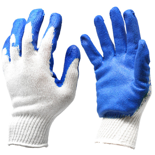 Jumuk Supplies Blue Latex Palm Coated Knit Safety Working Gloves L/XL- 100 Pairs