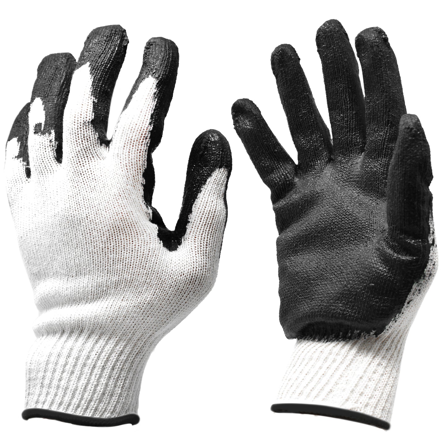 [BULK] Jumuk Supplies Black Latex Palm Coated Knit Safety Working Gloves L/XL - 300 Pairs