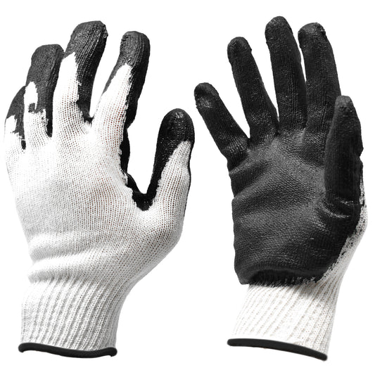 Jumuk Supplies Black Latex Palm Coated Knit Safety Working Gloves L/XL - 100 Pairs