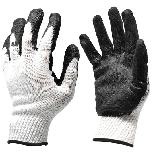 [BULK] Jumuk Supplies Black Latex Palm Coated Knit Safety Working Gloves L/XL - 300 Pairs