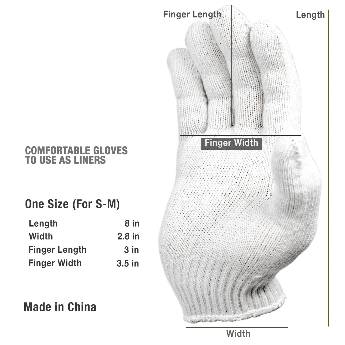 [BULK] Jumuk Supplies White String Knit Working Gloves S/M- 300 Pairs