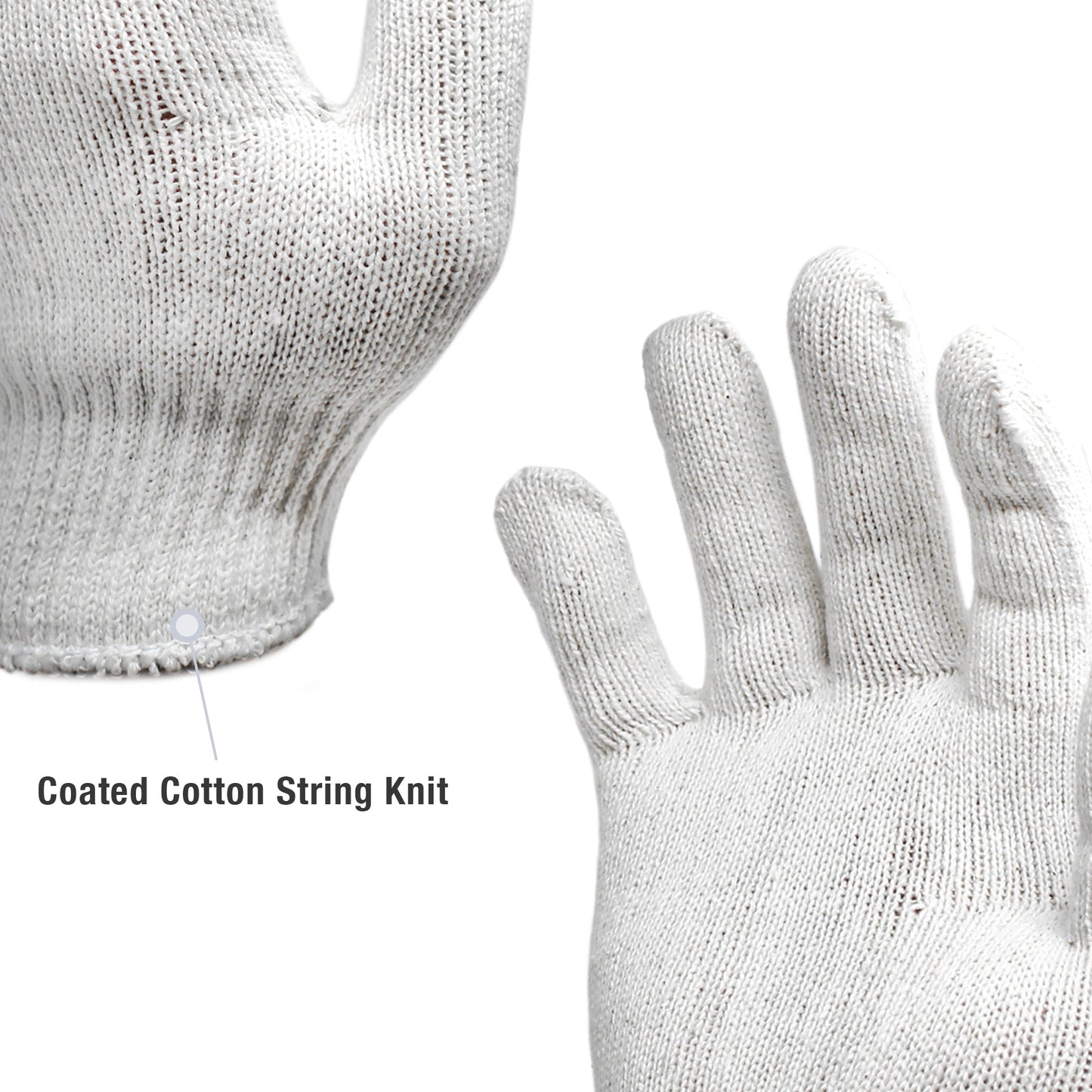 [BULK] Jumuk Supplies White String Knit Working Gloves S/M- 300 Pairs